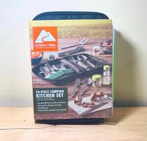 Ozark Trail 24-Piece Camping Kitchen Travel Bag  Compact Picnic Bbq Plastic
